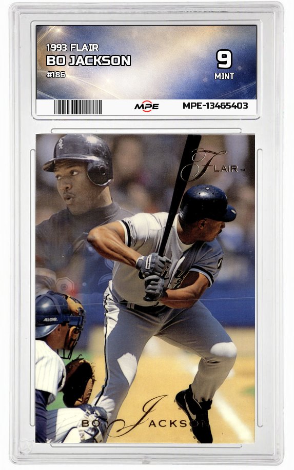 1993 FLAIR #186 BO JACKSON MPE 9 MINT — graded card auctioned from the MPE vault