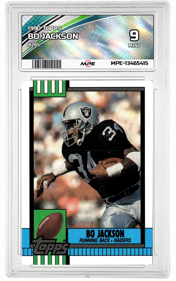 1990 TOPPS #285 BO JACKSON MPE 9 MINT — graded card auctioned from the MPE vault