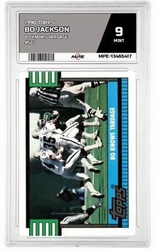 1990 TOPPS BO KNOWS YARDAGE #522 BO JACKSON MPE 9 MINT — graded card up for auction