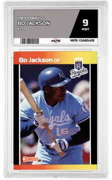 1989 DONRUSS #208 BO JACKSON MPE 9 MINT — graded card up for auction