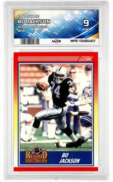 1990 SCORE RECORD BREAKERS #591 BO JACKSON MPE 9 MINT — graded card up for auction