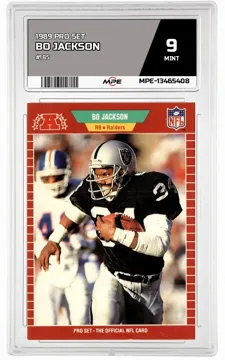 1989 PRO SET #185 BO JACKSON MPE 9 MINT — graded card up for auction