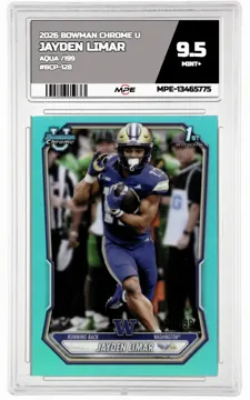 2026 BOWMAN CHROME U Aqua /199 #BCP-128 JAYDEN LIMAR MPE 9.5 MINT+ — graded card up for auction
