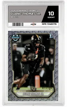2026 BOWMAN CHROME U #BCP-159 DUANE THOMAS JR. MPE 10 GEM/MT — graded card up for auction
