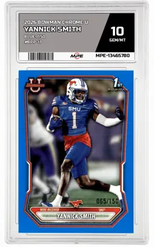 2026 BOWMAN CHROME U BLUE /150 #BPP-17 YANNICK SMITH MPE 10 GEM/MT — graded card up for auction