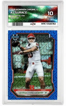 2026 BOWMAN CHROME U BLUE MOJO /150 #BCP-137 AJ SURACE MPE 10 GEM/MT — graded card up for auction