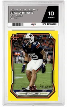 2026 BOWMAN CHROME U Yellow /275 #BPP-13 ERIC WINTERS MPE 10 GEM/MT — graded card up for auction