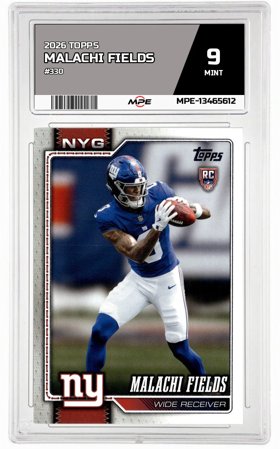 2026 TOPPS #330 MALACHI FIELDS MPE 9 MINT — graded card auctioned from the MPE vault