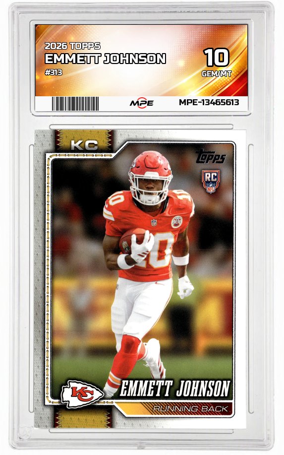 2026 TOPPS #313 EMMETT JOHNSON MPE 10 GEM/MT — graded card auctioned from the MPE vault