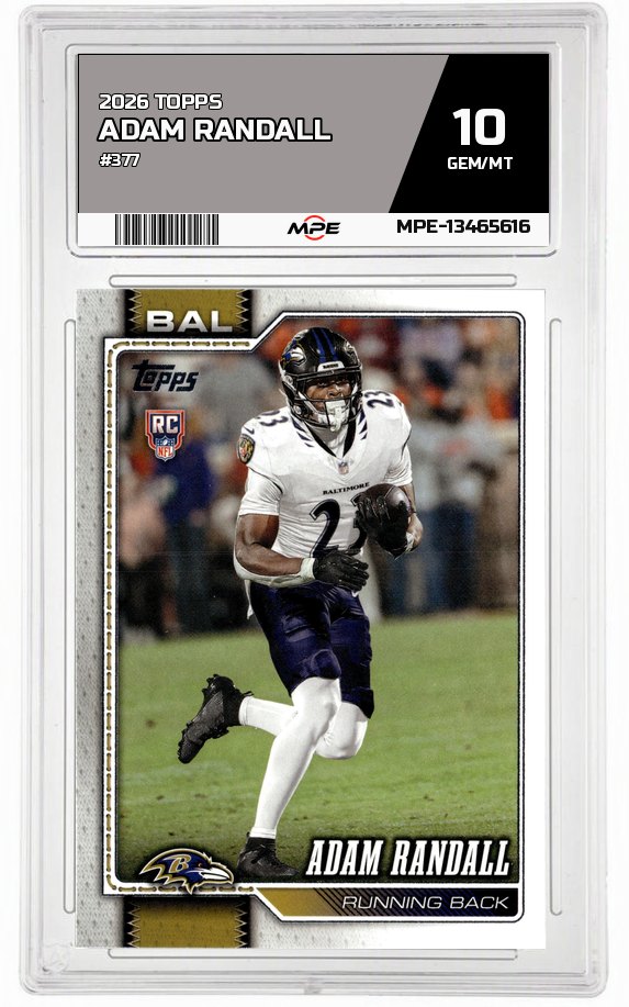 2026 TOPPS #377 ADAM RANDALL MPE 10 GEM/MT — graded card auctioned from the MPE vault