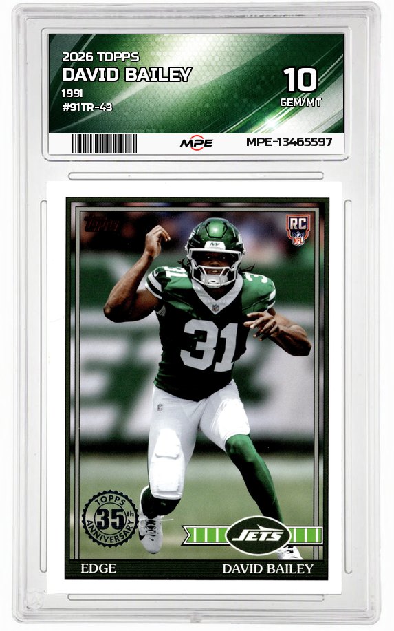 2026 TOPPS 1991 #91TR-43 DAVID BAILEY MPE 10 GEM/MT — graded card auctioned from the MPE vault