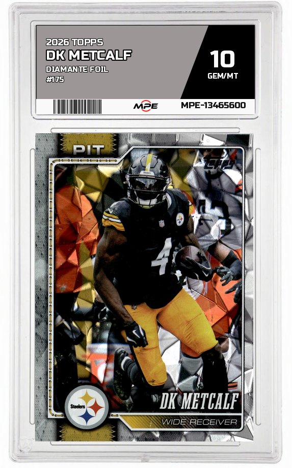 2026 TOPPS DIAMANTE FOIL #175 DK METCALF MPE 10 GEM/MT — graded card auctioned from the MPE vault