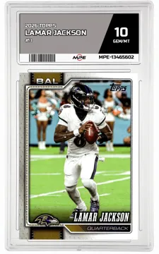 2026 TOPPS #13 LAMAR JACKSON MPE 10 GEM/MT — graded card up for auction