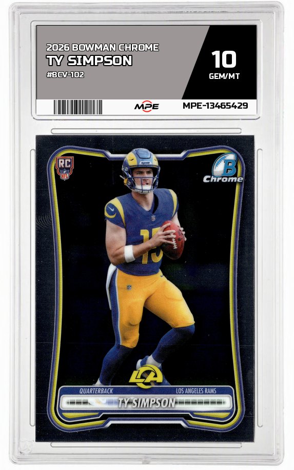 2026 BOWMAN CHROME #BCV-102 TY SIMPSON MPE 10 GEM/MT — graded card auctioned from the MPE vault