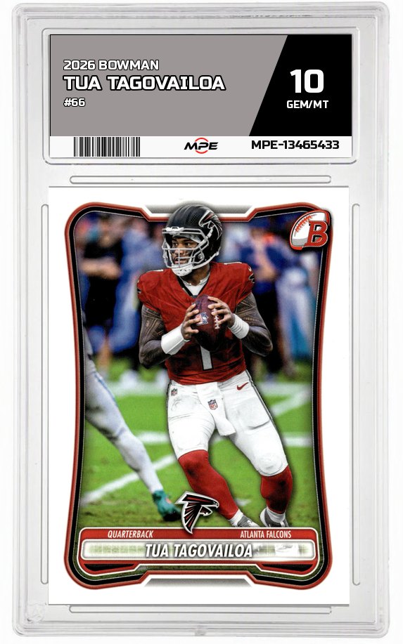 2026 BOWMAN #66 TUA TAGOVAILOA MPE 10 GEM/MT — graded card auctioned from the MPE vault