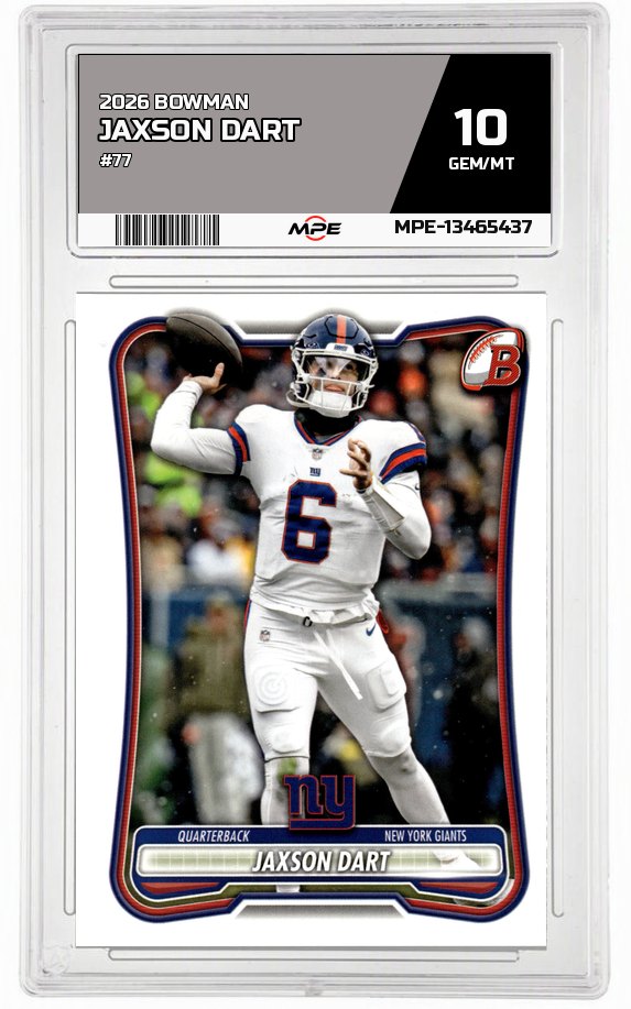 2026 BOWMAN #77 JAXSON DART MPE 10 GEM/MT — graded card auctioned from the MPE vault