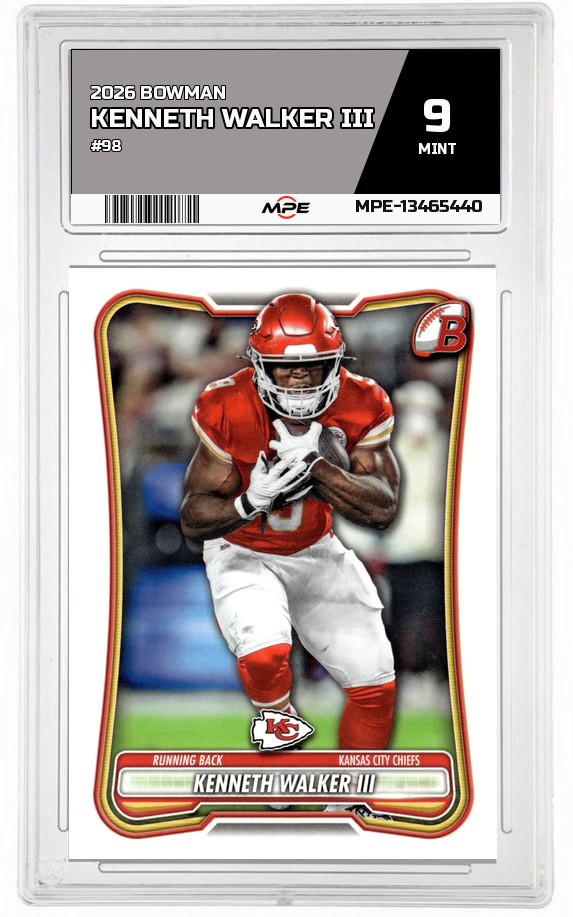2026 BOWMAN #98 KENNETH WALKER III MPE 9 MINT — graded card auctioned from the MPE vault