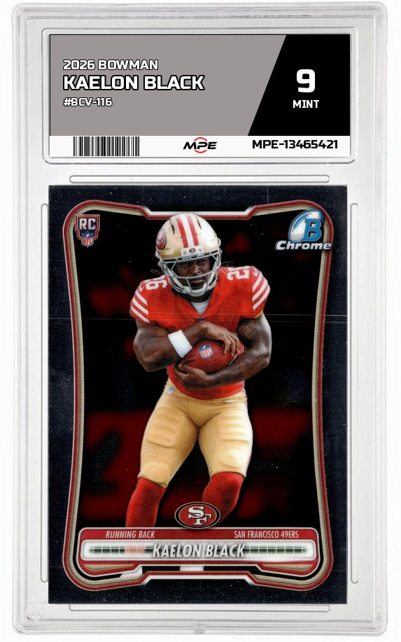 2026 BOWMAN #BCV-116 KAELON BLACK MPE 9 MINT — graded card auctioned from the MPE vault