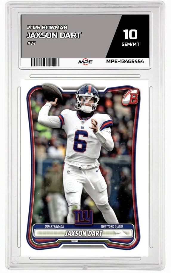 2026 BOWMAN #77 JAXSON DART MPE 10 GEM/MT — graded card auctioned from the MPE vault