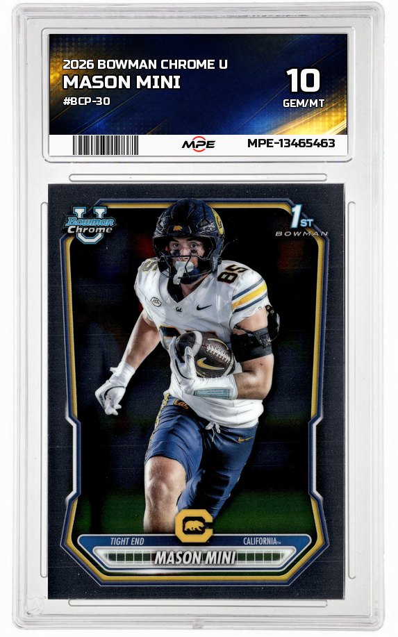 2026 BOWMAN CHROME U #BCP-30 MASON MINI MPE 10 GEM/MT — graded card auctioned from the MPE vault