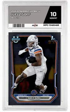 2026 BOWMAN CHROME U #BCP-130 JUELZ GOFF MPE 10 GEM/MT — graded card up for auction