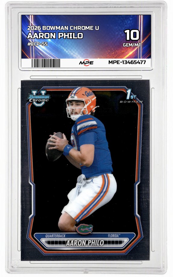 2026 BOWMAN CHROME U #BCP-55 AARON PHILO MPE 10 GEM/MT — graded card auctioned from the MPE vault