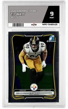 2026 BOWMAN CHROME #BCV-86 T.J. WATT MPE 9 MINT — graded card up for auction