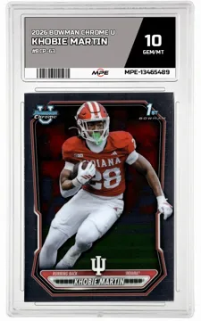 2026 BOWMAN CHROME U #BCP-63 KHOBIE MARTIN MPE 10 GEM/MT — graded card up for auction