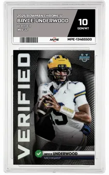2026 BOWMAN CHROME U VERIFIED #BV-22 BRYCE UNDERWOOD MPE 10 GEM/MT — graded card up for auction