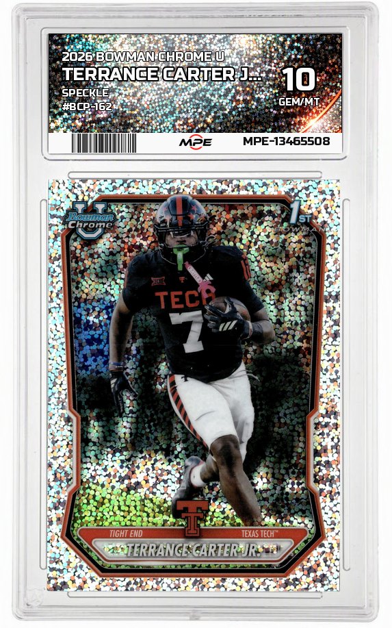 2026 BOWMAN CHROME U Speckle #BCP-162 TERRANCE CARTER JR. MPE 10 GEM/MT — graded card auctioned from the MPE vault