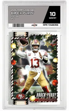 2026 TOPPS HOLIDAY HOLIDAY #92 BROCK PURDY MPE 10 GEM/MT — graded card up for auction