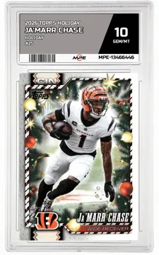2026 TOPPS HOLIDAY HOLIDAY #25 JA'MARR CHASE MPE 10 GEM/MT — graded card up for auction
