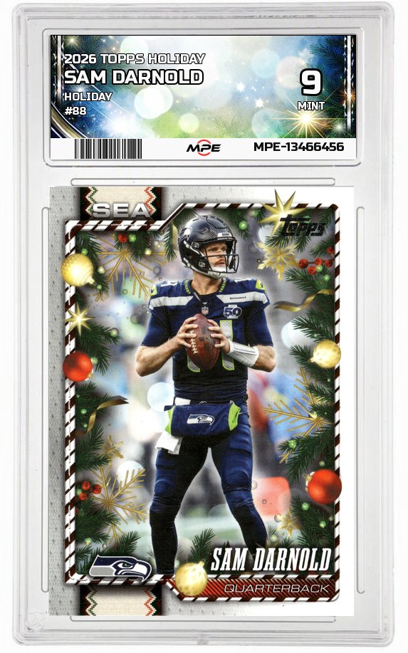 2026 TOPPS HOLIDAY HOLIDAY #88 SAM DARNOLD MPE 9 MINT — graded card auctioned from the MPE vault