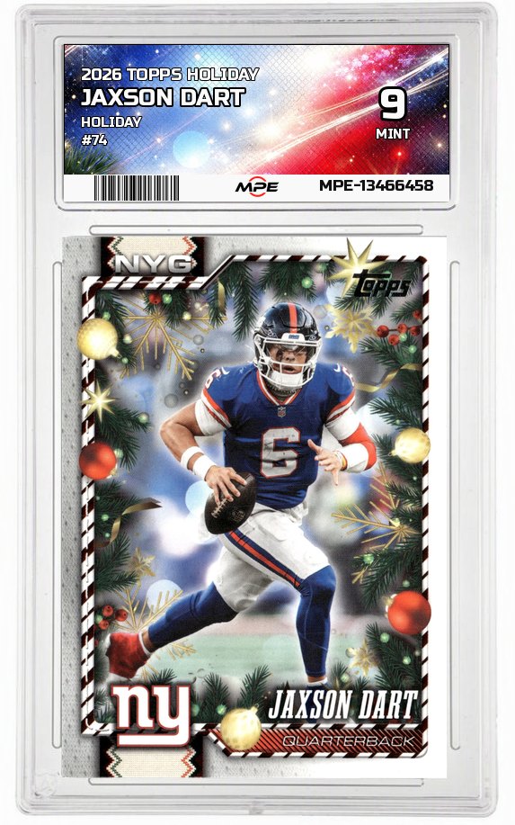 2026 TOPPS HOLIDAY HOLIDAY #74 JAXSON DART MPE 9 MINT — graded card auctioned from the MPE vault