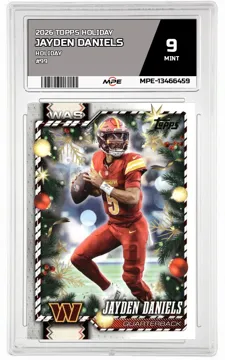 2026 TOPPS HOLIDAY HOLIDAY #99 JAYDEN DANIELS MPE 9 MINT — graded card up for auction