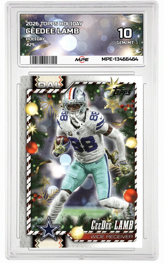 2026 TOPPS HOLIDAY HOLIDAY #29 CEEDEE LAMB MPE 10 GEM/MT — graded card auctioned from the MPE vault