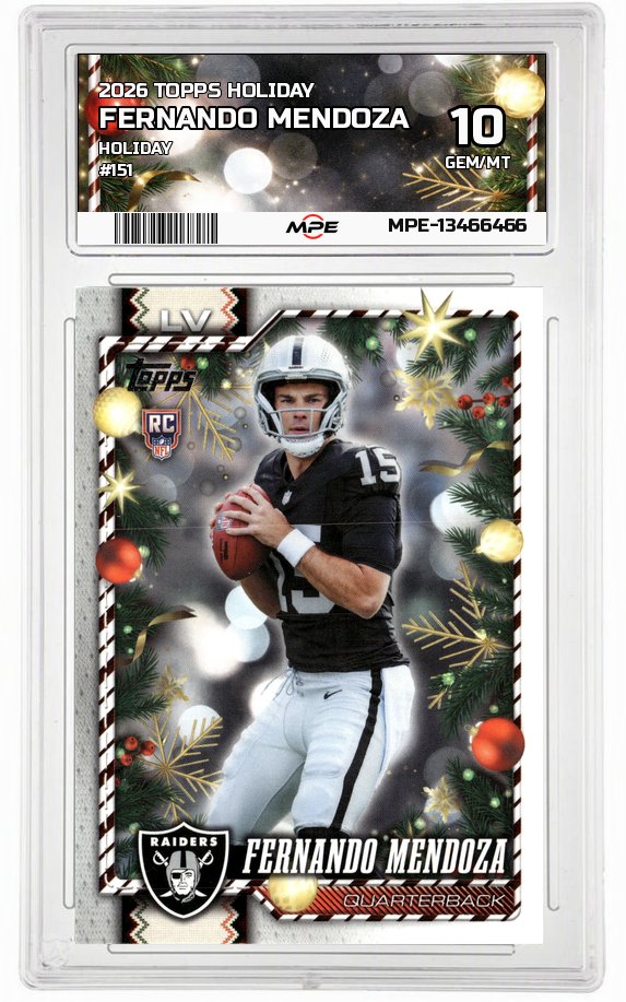 2026 TOPPS HOLIDAY HOLIDAY #151 FERNANDO MENDOZA MPE 10 GEM/MT — graded card auctioned from the MPE vault