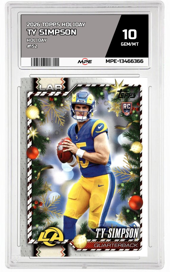 2026 TOPPS HOLIDAY HOLIDAY #152 TY SIMPSON MPE 10 GEM/MT — graded card auctioned from the MPE vault
