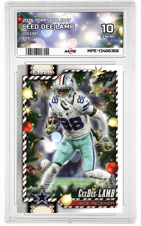 2026 TOPPS HOLIDAY HOLIDAY #29 CEED DEE LAMB MPE 10 GEM/MT — graded card auctioned from the MPE vault