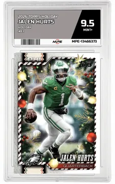 2026 TOPPS HOLIDAY HOLIDAY #83 JALEN HURTS MPE 9.5 MINT+ — graded card up for auction