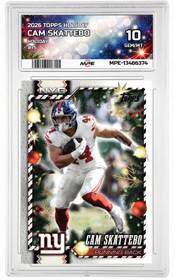 2026 TOPPS HOLIDAY HOLIDAY #75 CAM SKATTEBO MPE 10 GEM/MT — graded card auctioned from the MPE vault