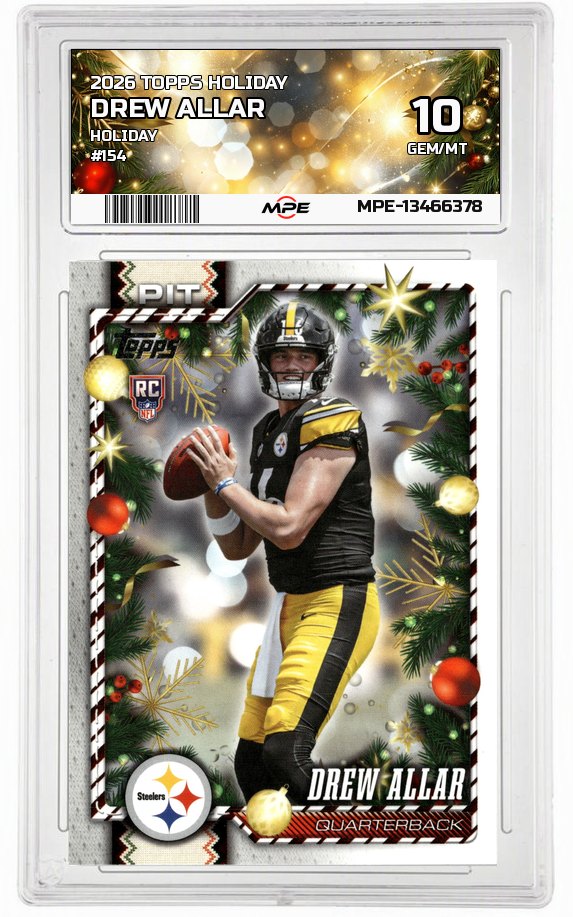 2026 TOPPS HOLIDAY HOLIDAY #154 DREW ALLAR MPE 10 GEM/MT — graded card auctioned from the MPE vault