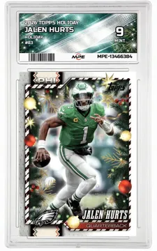 2026 TOPPS HOLIDAY HOLIDAY #83 JALEN HURTS MPE 9 MINT — graded card up for auction