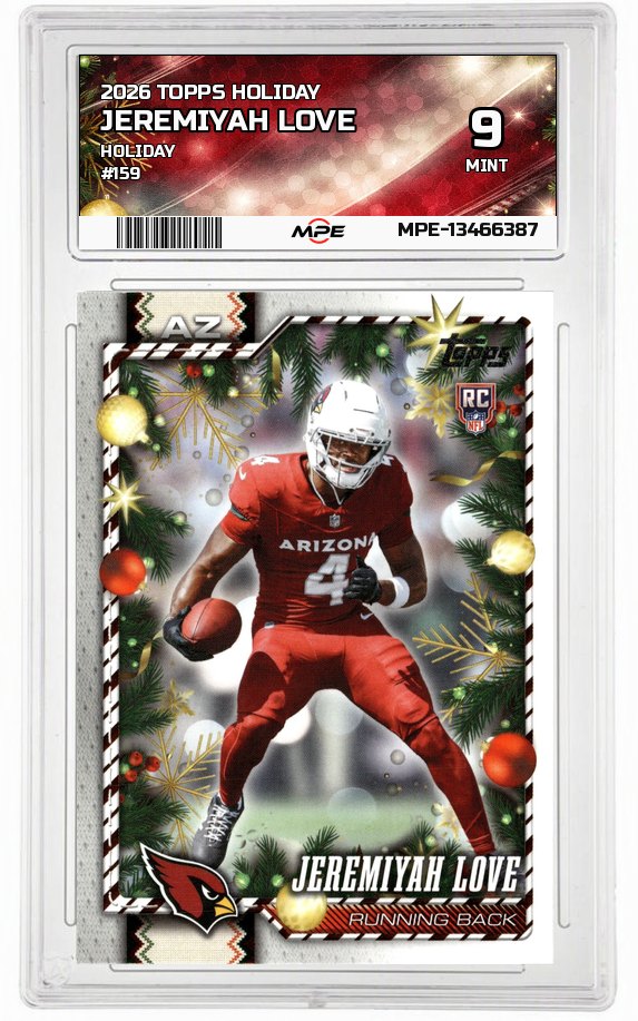 2026 TOPPS HOLIDAY HOLIDAY #159 JEREMIYAH LOVE MPE 9 MINT — graded card auctioned from the MPE vault