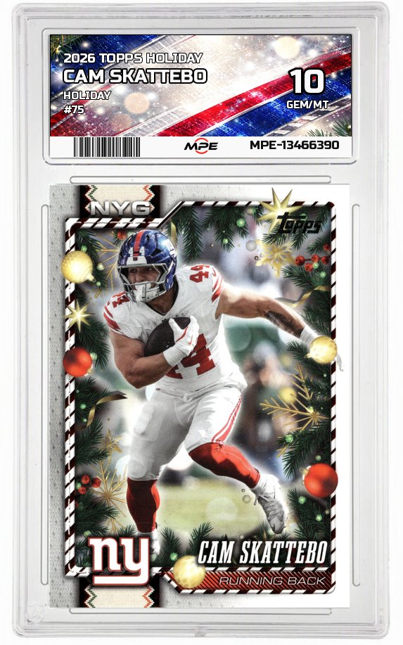 2026 TOPPS HOLIDAY HOLIDAY #75 CAM SKATTEBO MPE 10 GEM/MT — graded card auctioned from the MPE vault