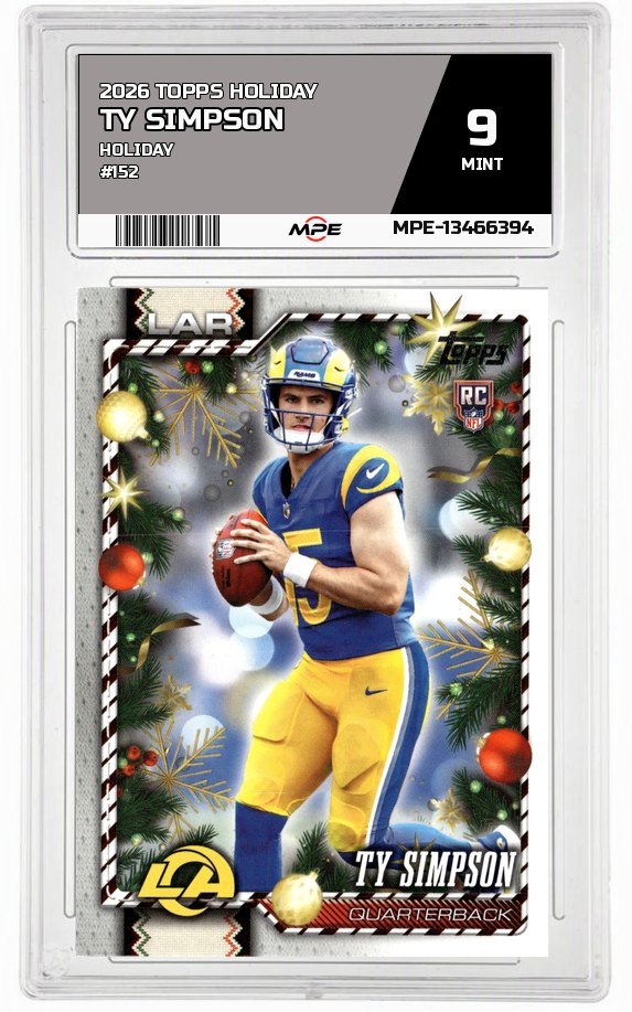 2026 TOPPS HOLIDAY HOLIDAY #152 TY SIMPSON MPE 9 MINT — graded card auctioned from the MPE vault