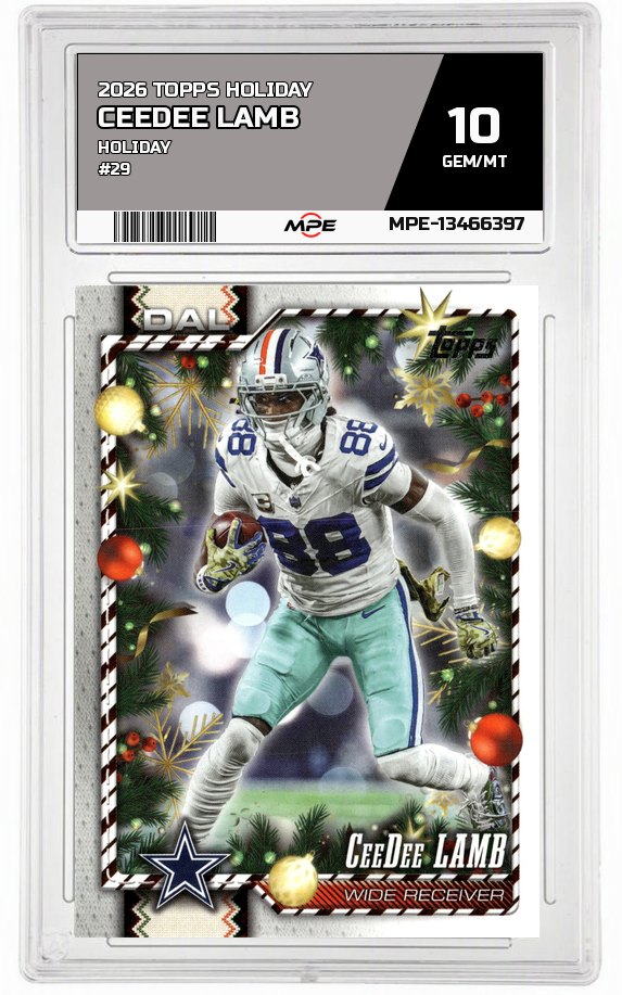 2026 TOPPS HOLIDAY HOLIDAY #29 CEEDEE LAMB MPE 10 GEM/MT — graded card auctioned from the MPE vault