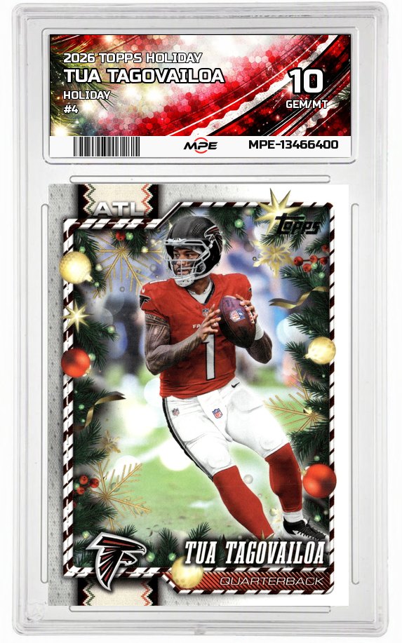 2026 TOPPS HOLIDAY HOLIDAY #4 TUA TAGOVAILOA MPE 10 GEM/MT — graded card auctioned from the MPE vault