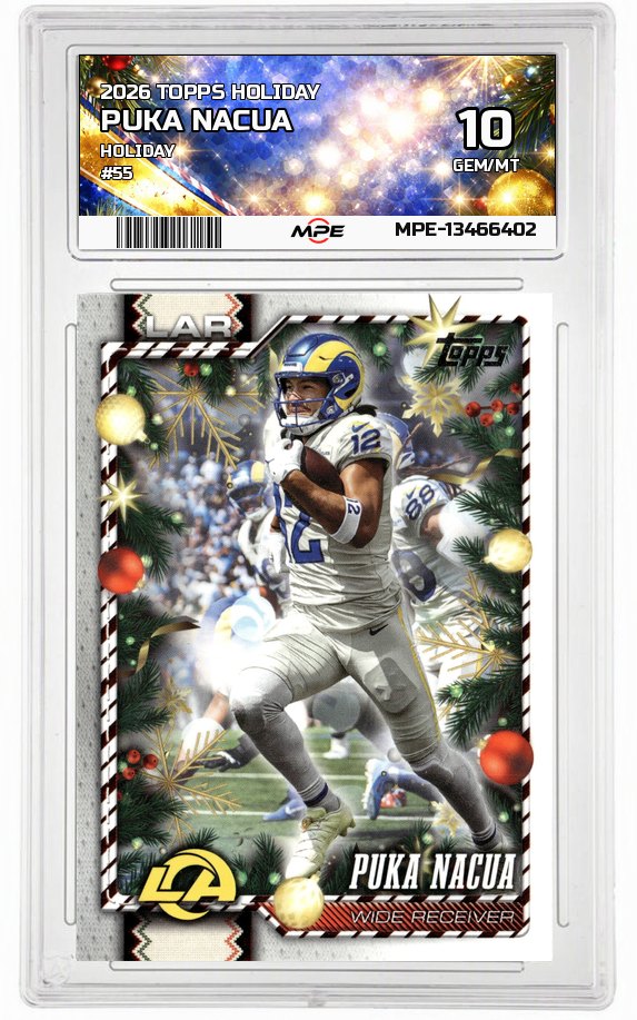 2026 TOPPS HOLIDAY HOLIDAY #55 PUKA NACUA MPE 10 GEM/MT — graded card auctioned from the MPE vault