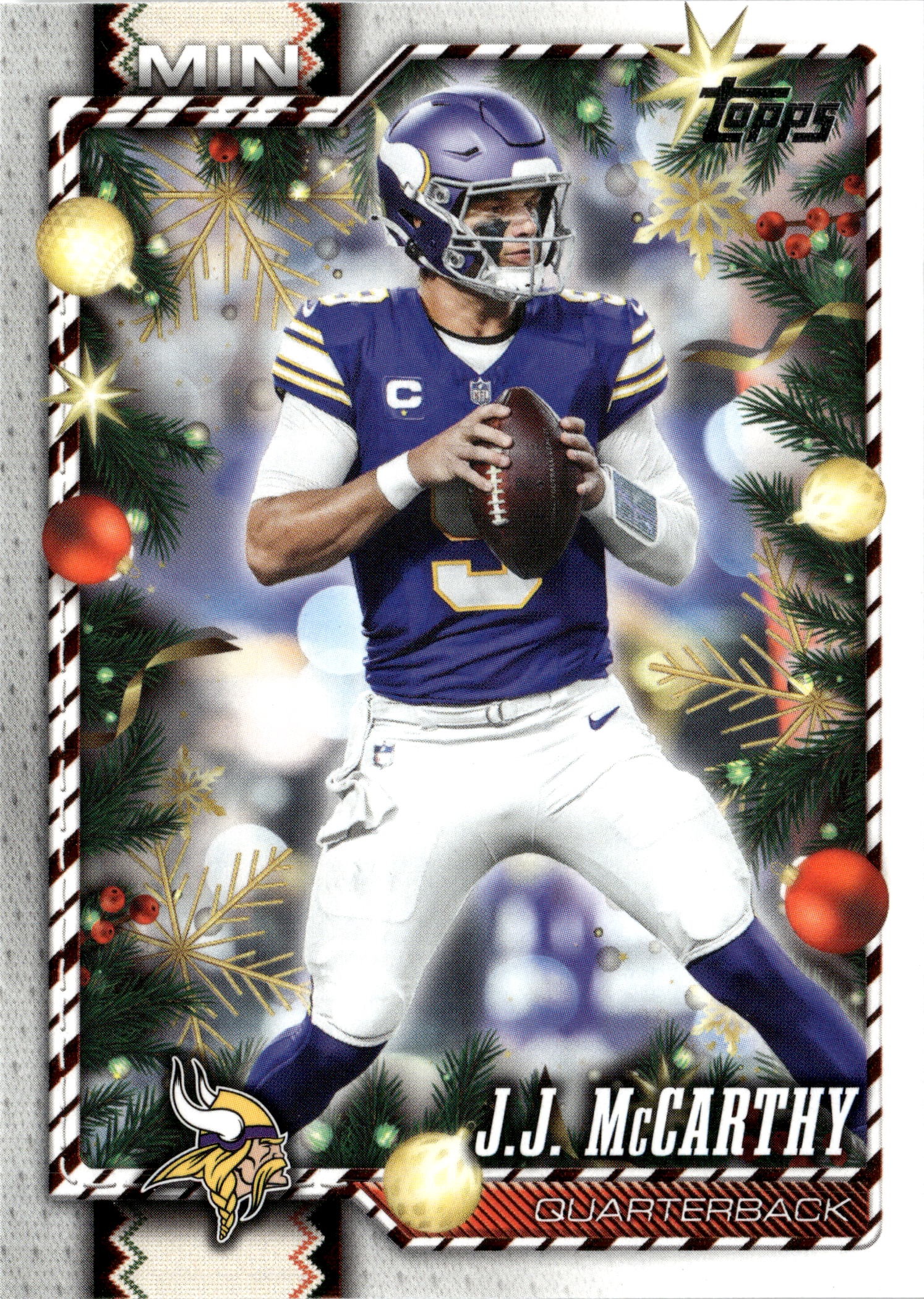 2026 Topps Holiday J.J. McCarthy graded slab